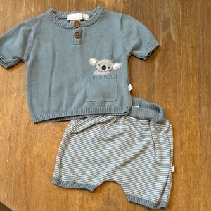 Elegant Baby Kids Blue Koala Knit Set